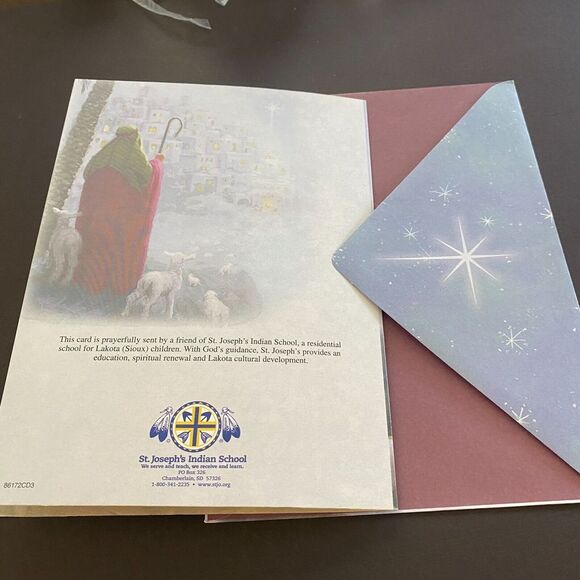 St Labre Indian School Silent Night O Star of Wonder Christmas Greetings Card - Picture 5 of 7
